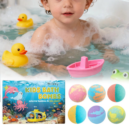 6Pcs Bath Bombs Set Premium Bombs Colorful Fizzy of inside Moisturizing Ingredients Birthday Gift