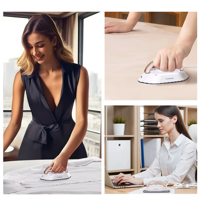Dual Voltage Travel Iron - 100V-240V Portable Iron for Clothes,0.8Lb Ultra-Lightweight,Non-Stick Ceramic Soleplate, 302°F Mini Iron for Craft (Rose Gold)​
