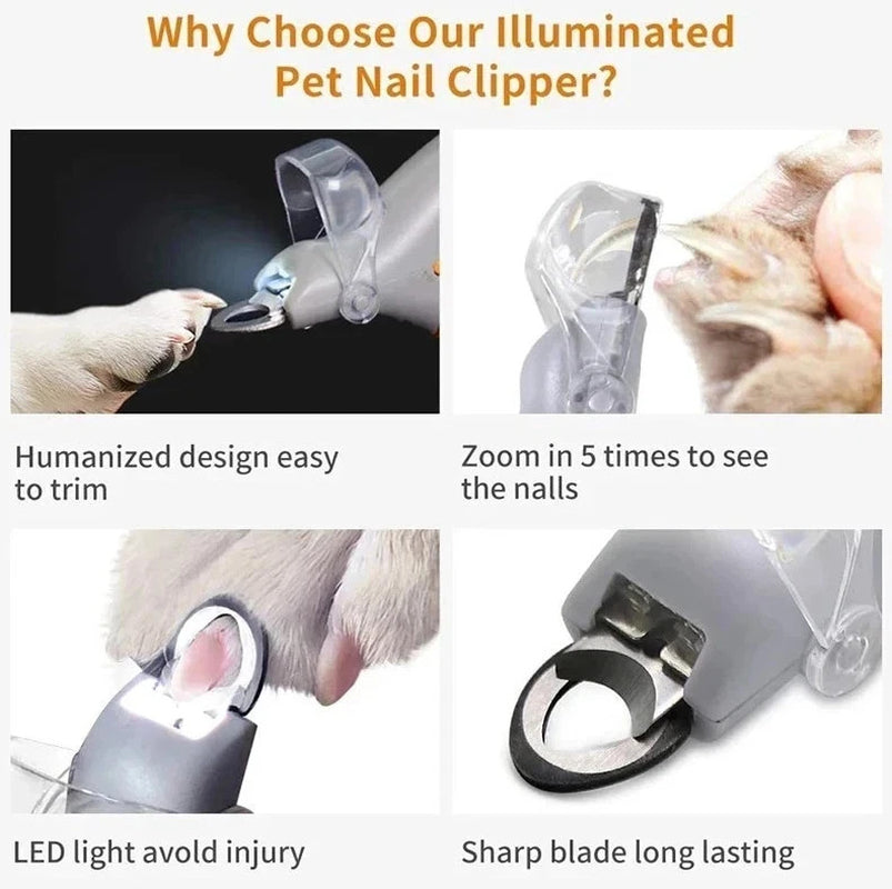 Professional Pet Nail Clipper Scissors with Ledlight Cat Dog Nail Clipper Tool*
