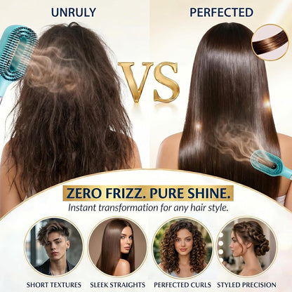 Hair Refresh Spray Brush, 2-In-1 Detangling Hairbrush with Fine Mist Sprayer, Instant Morning Hair Fix, No-Wash Styling Tool, Anti-Frizz & Static Control, Portable for Travel Gym Office