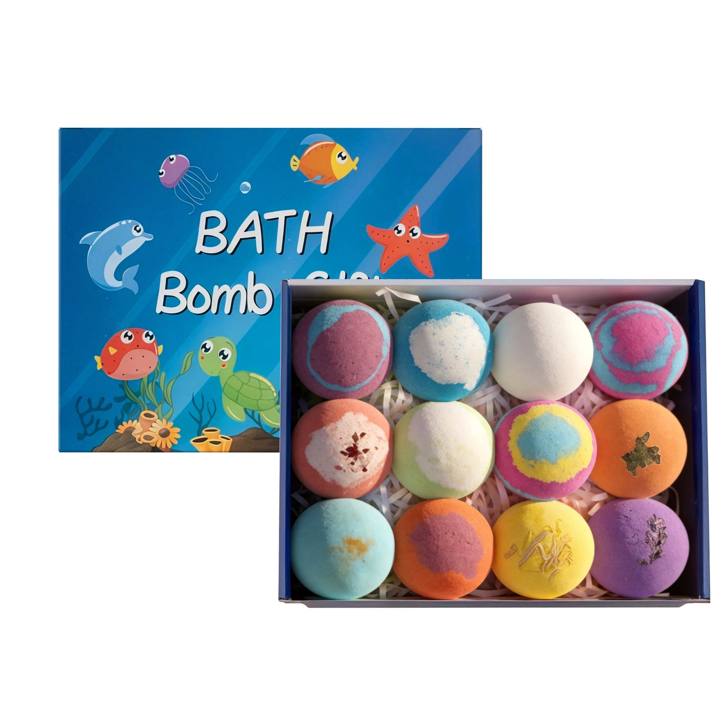 6Pcs Bath Bombs Set Premium Bombs Colorful Fizzy of inside Moisturizing Ingredients Birthday Gift