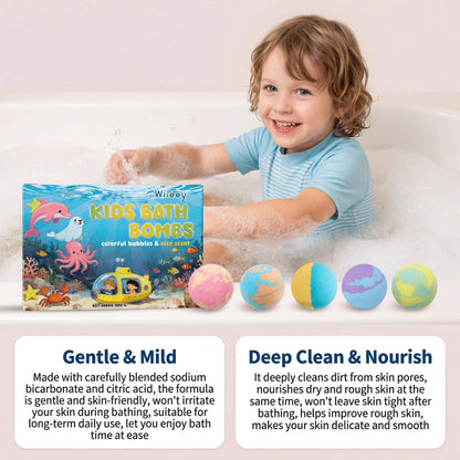 6Pcs Bath Bombs Set Premium Bombs Colorful Fizzy of inside Moisturizing Ingredients Birthday Gift