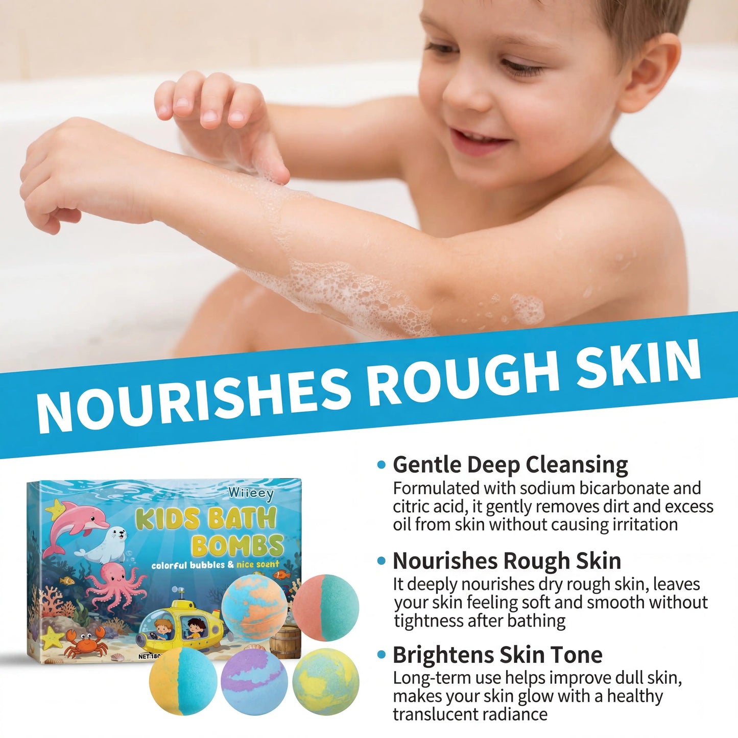 6Pcs Bath Bombs Set Premium Bombs Colorful Fizzy of inside Moisturizing Ingredients Birthday Gift