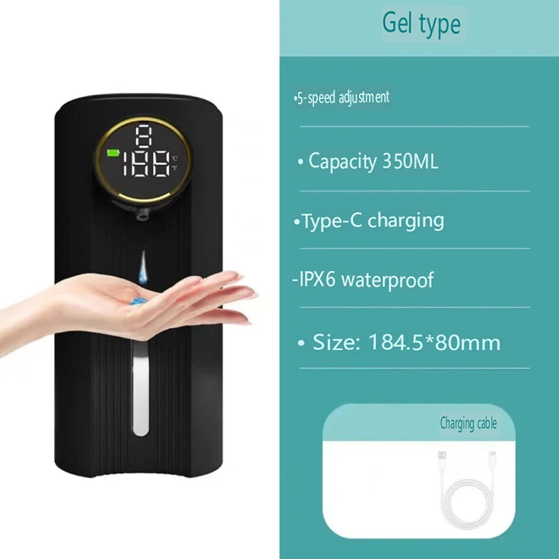 New Ipx6 Automatic Foam Soap Dispenser Kitchen Liquid Soap Dispenser Rechargeable Bathroom Infrared Motion Sensor Hand Sanitizer