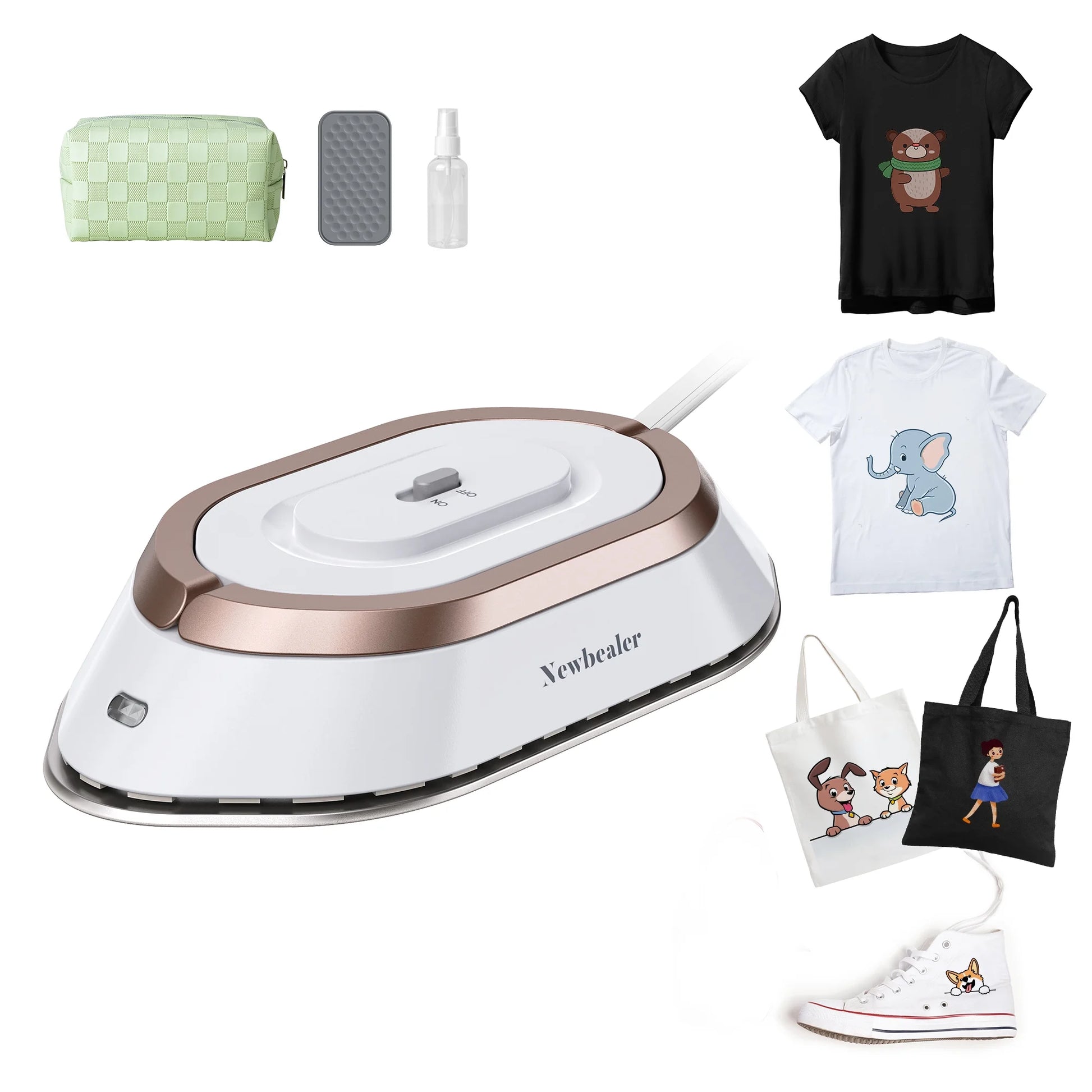 Dual Voltage Travel Iron - 100V-240V Portable Iron for Clothes,0.8Lb Ultra-Lightweight,Non-Stick Ceramic Soleplate, 302°F Mini Iron for Craft (Rose Gold)​