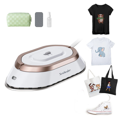 Dual Voltage Travel Iron - 100V-240V Portable Iron for Clothes,0.8Lb Ultra-Lightweight,Non-Stick Ceramic Soleplate, 302°F Mini Iron for Craft (Rose Gold)​