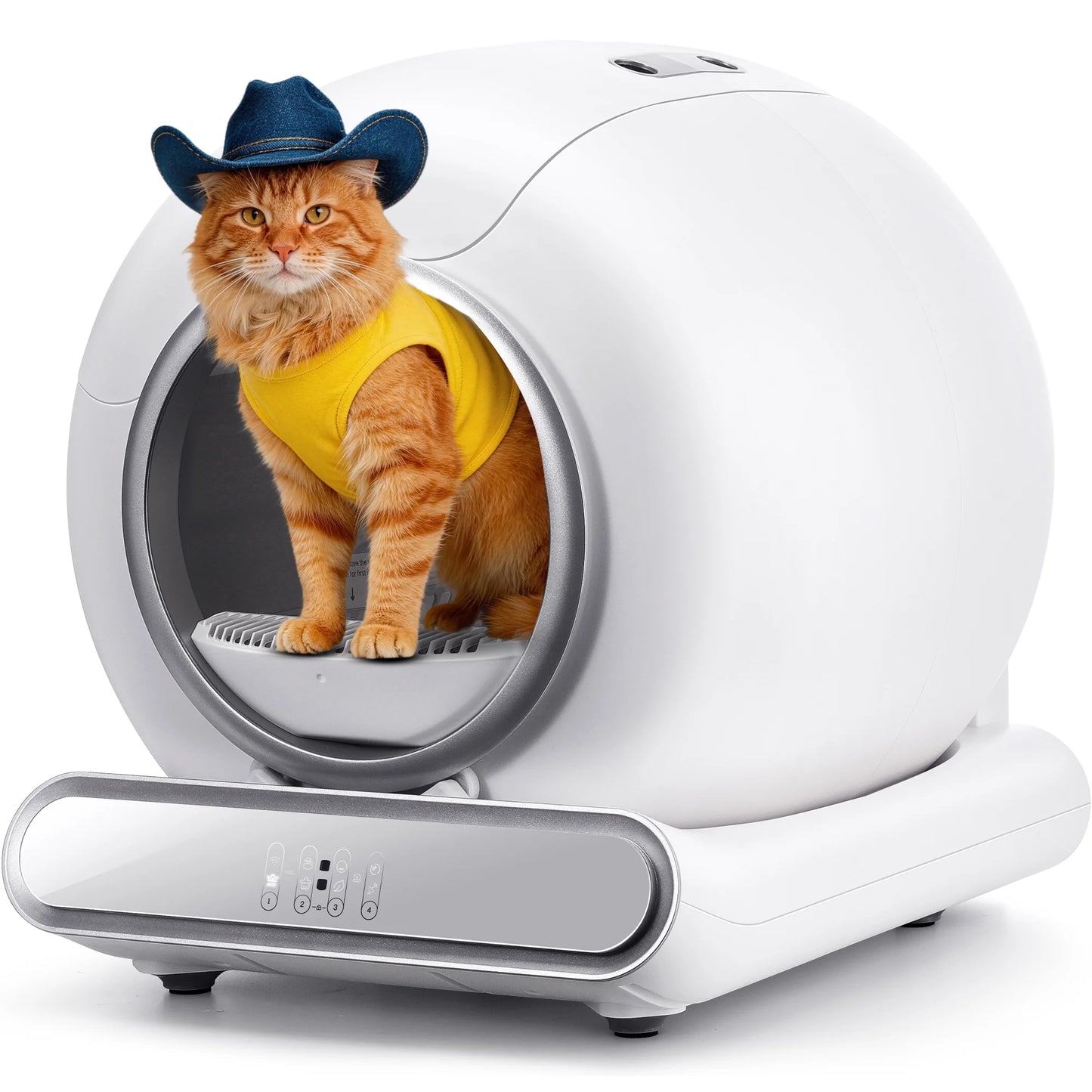 Self Cleaning Cat Litter Box, Automatic Litter Box W/ Liner, Dual Sensor Protection for Multi Cat, APP+ Panel Control, Odor Removal, Health Monitoring, Large Capacity Litter Box