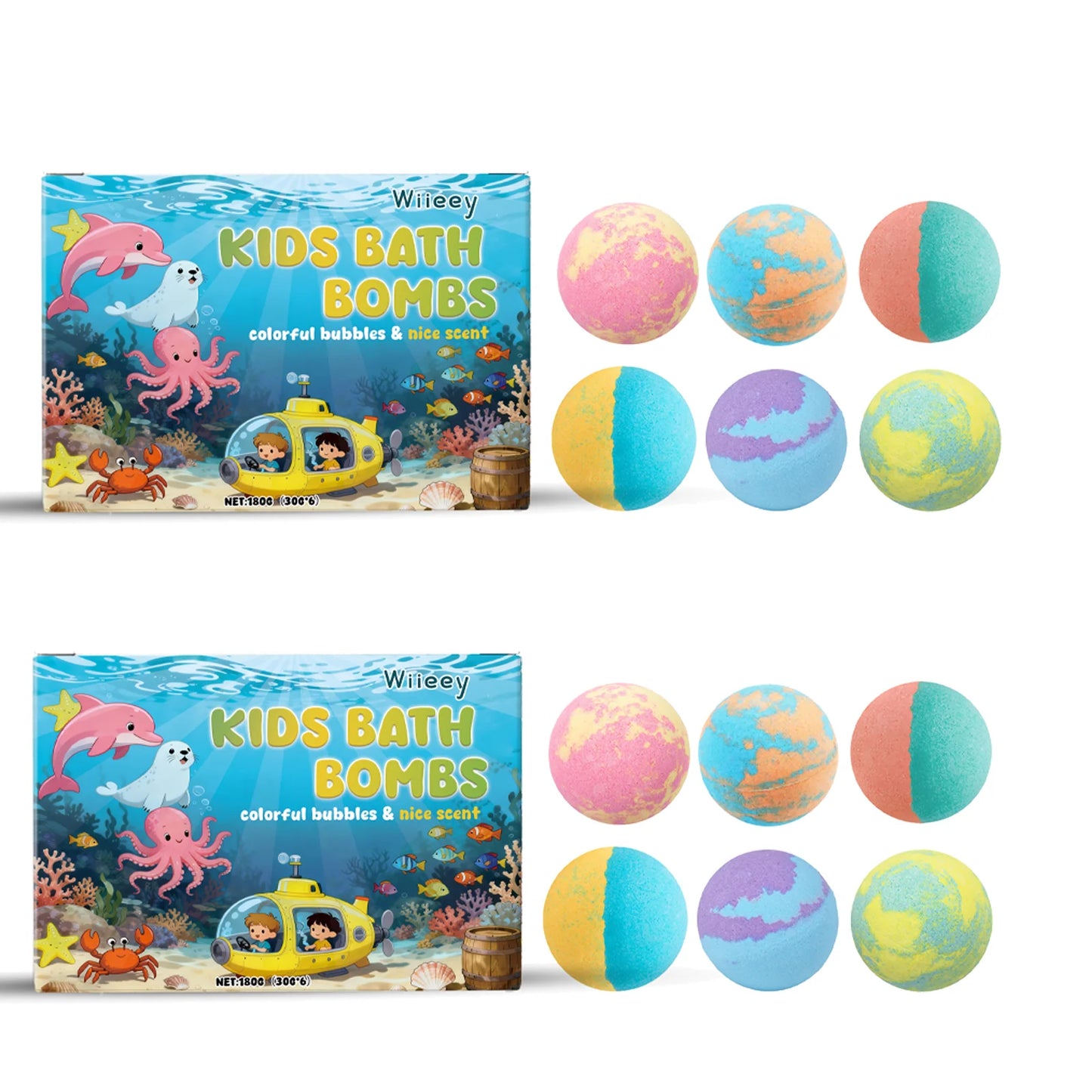 6Pcs Bath Bombs Set Premium Bombs Colorful Fizzy of inside Moisturizing Ingredients Birthday Gift
